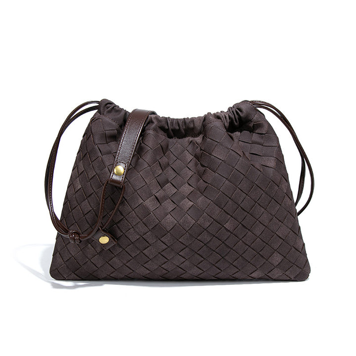 THE FAUX SUEDE DRAWSTRING POUCH