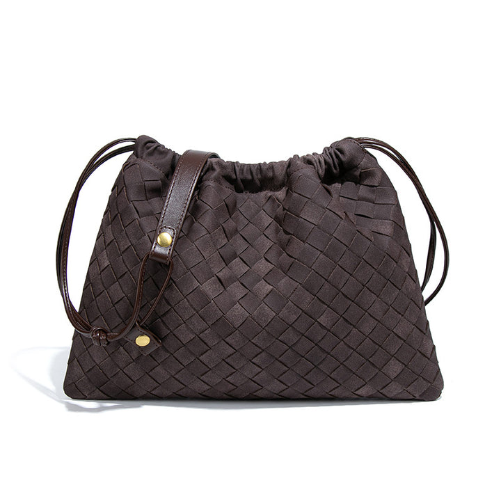 THE FAUX SUEDE DRAWSTRING POUCH
