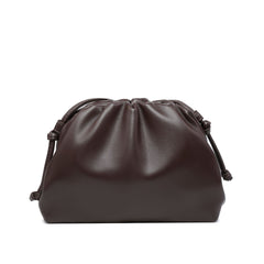 PU leather ruched solid crossbody handbag