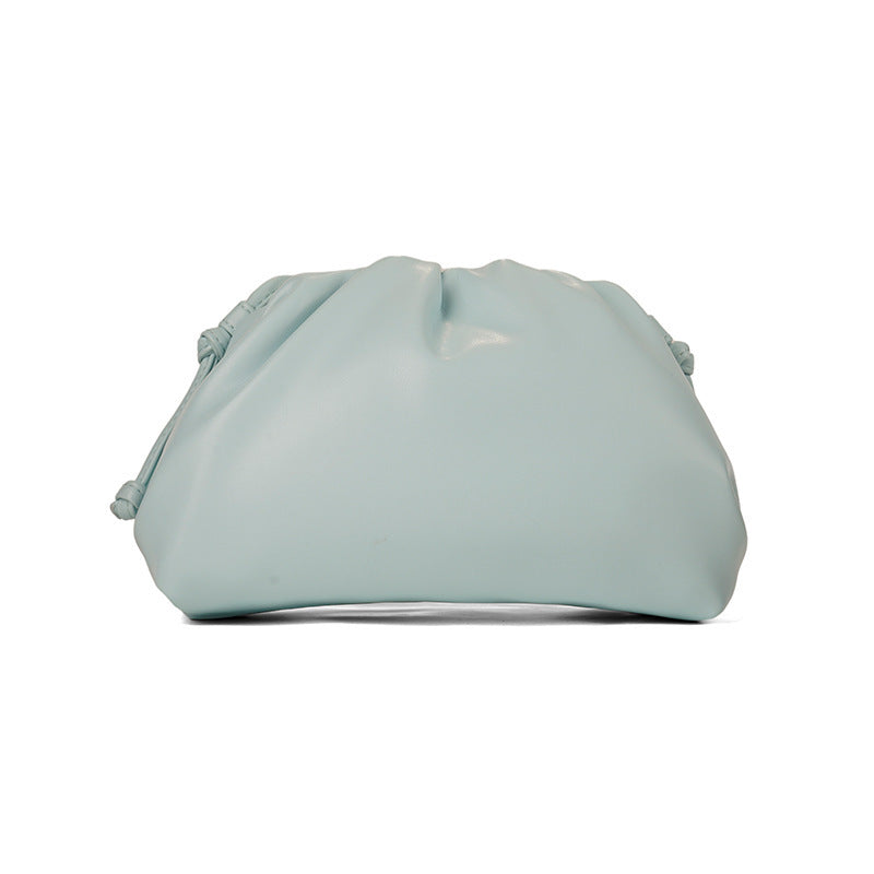 PU leather ruched solid crossbody handbag