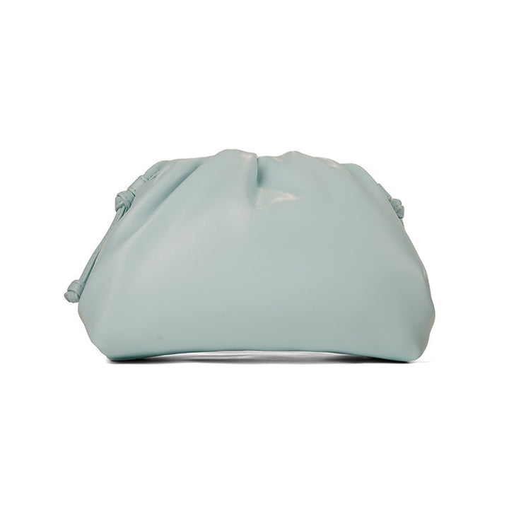 PU leather ruched solid crossbody handbag