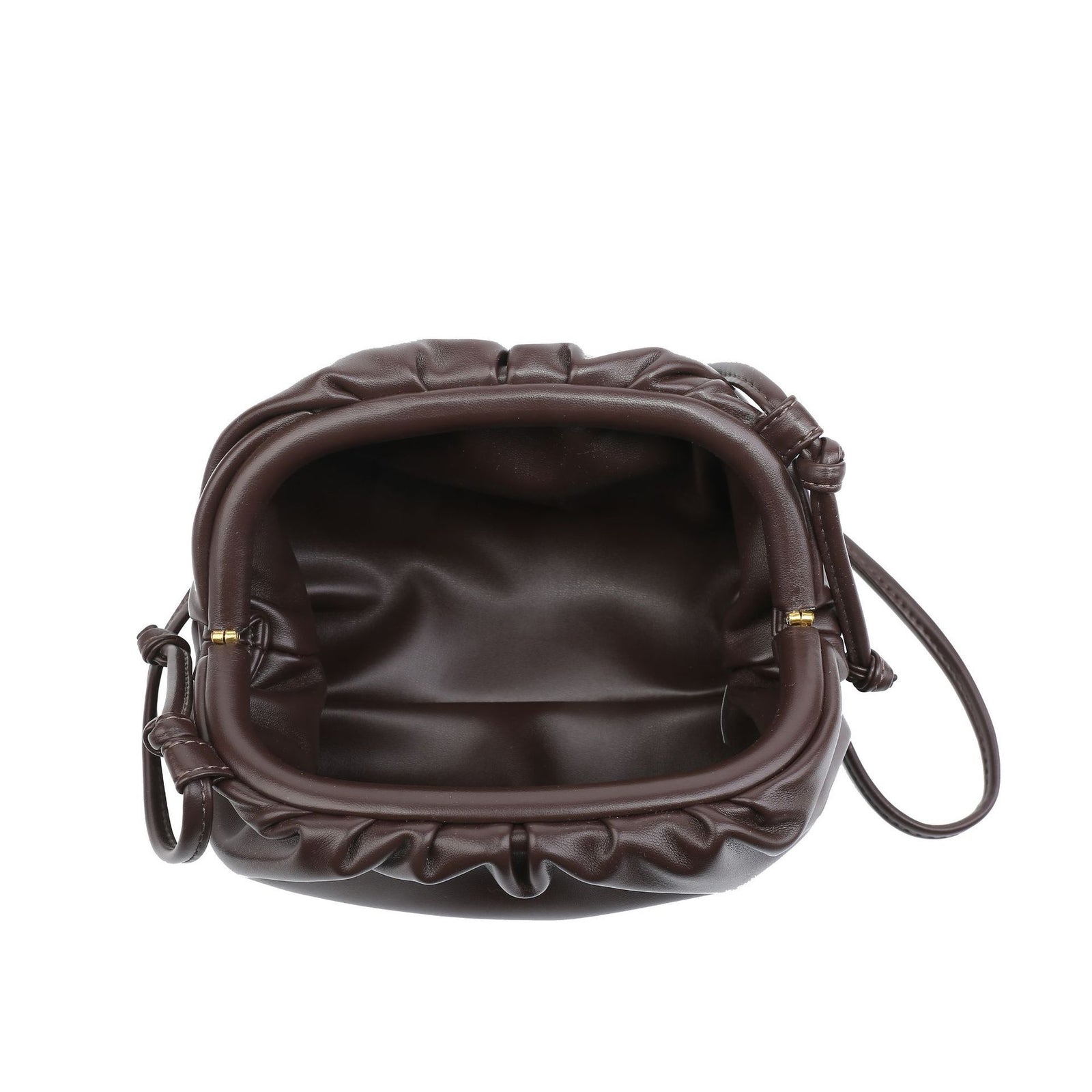 PU leather ruched solid crossbody handbag size chart 3